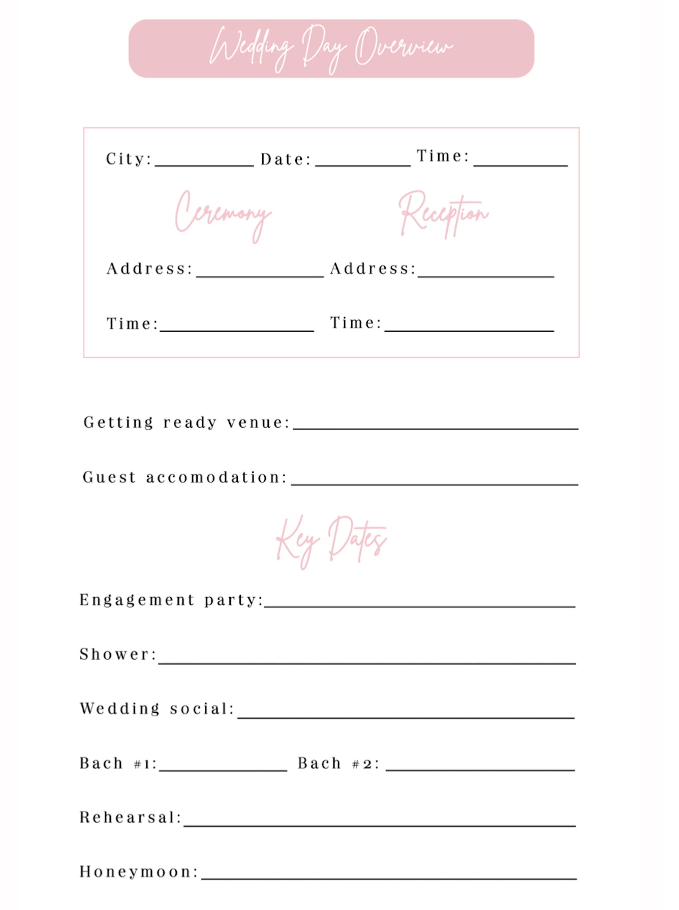 Doing Bride Things Planner